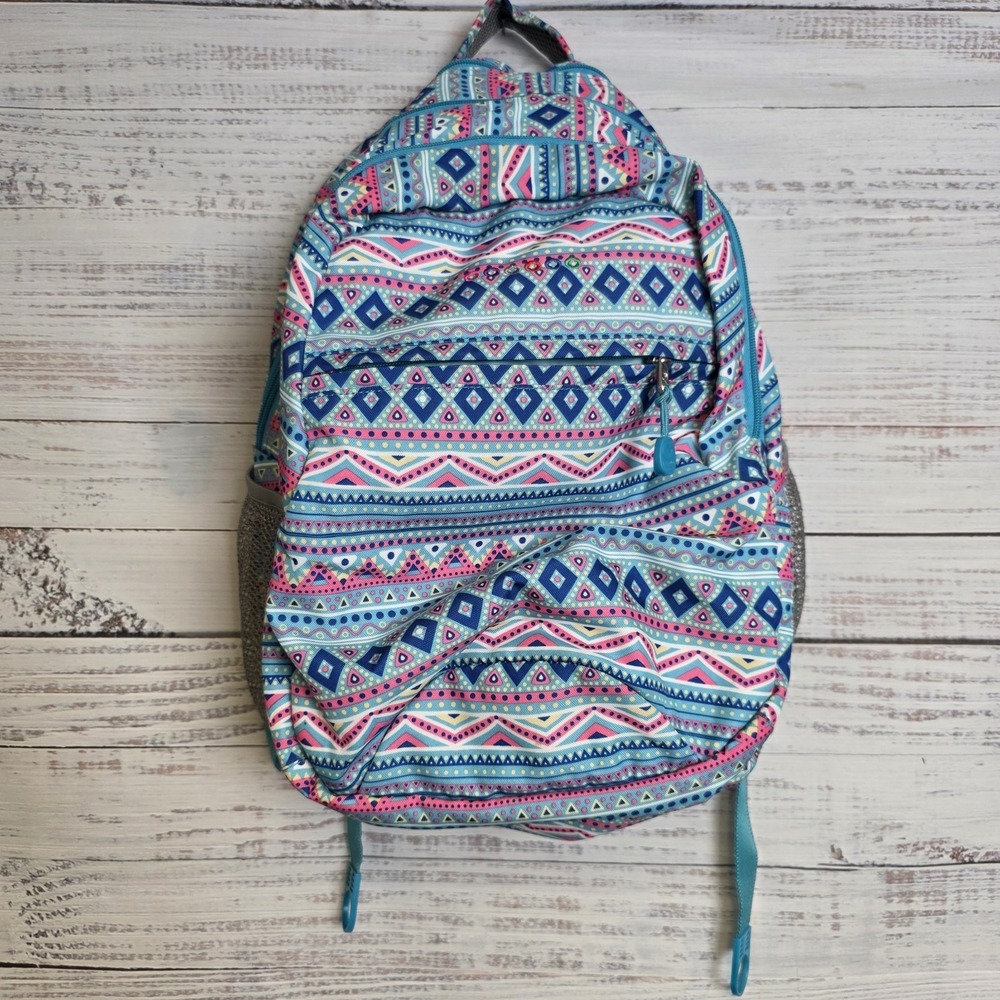 J World Cornelia 19" Laptop Backpack Mint Tribal Ice‎ Pop Multi Compartments